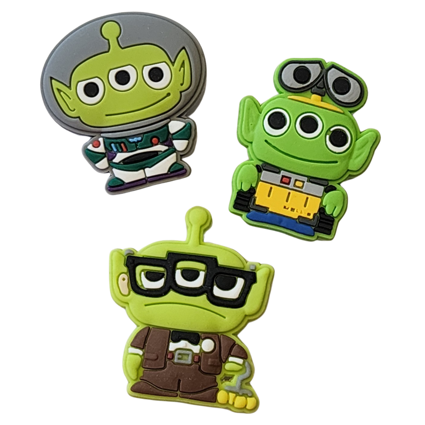 3pc Green Alien Shoe Charms