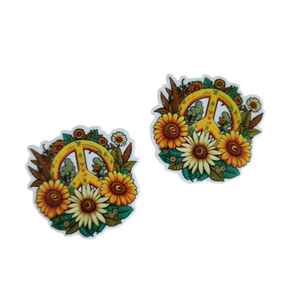 2pc Sunflower Peace Sign Planar Resin