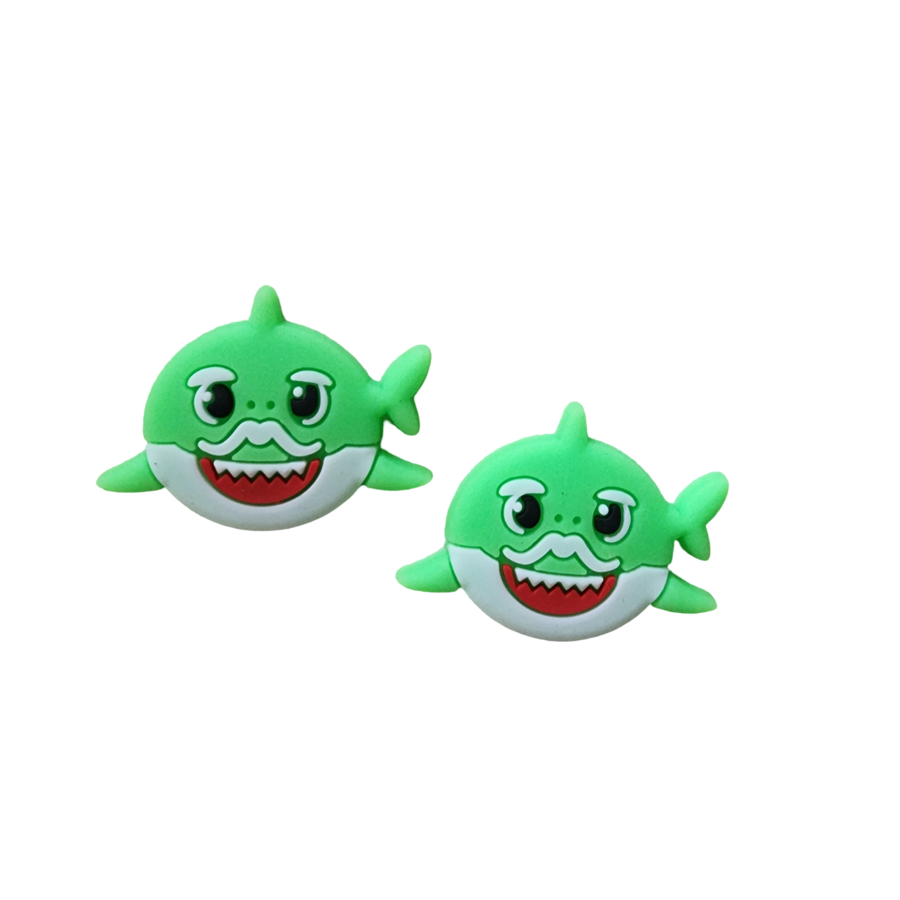 2pc Green Shark Soft PVC Resin