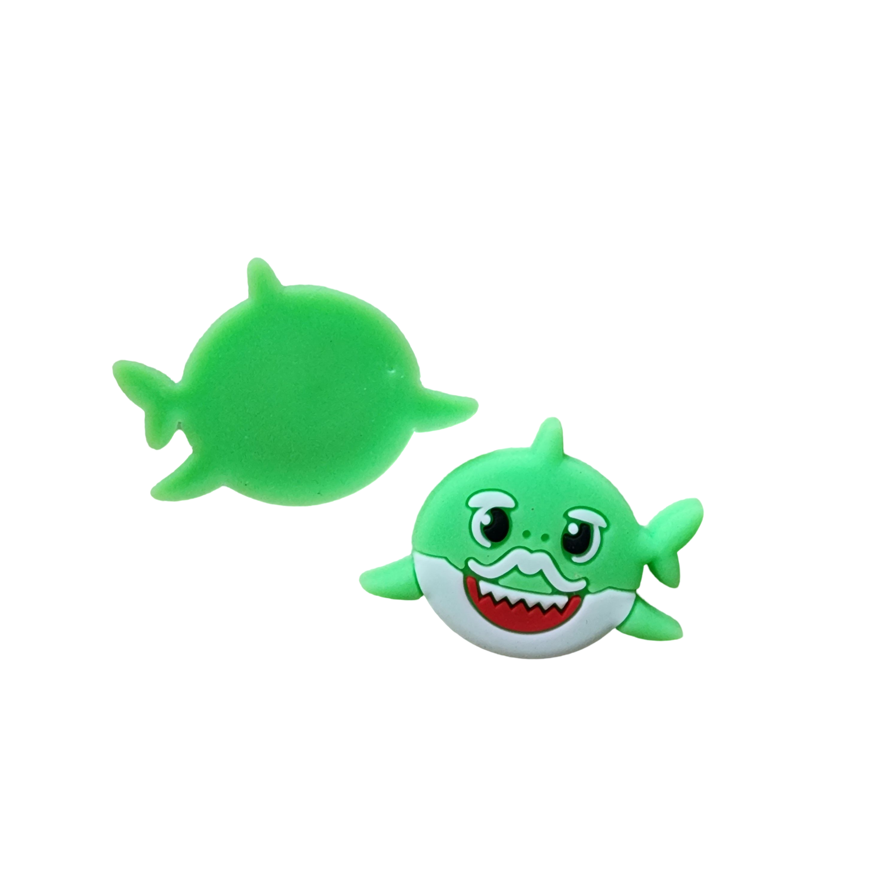 2pc Green Shark Soft PVC Resin