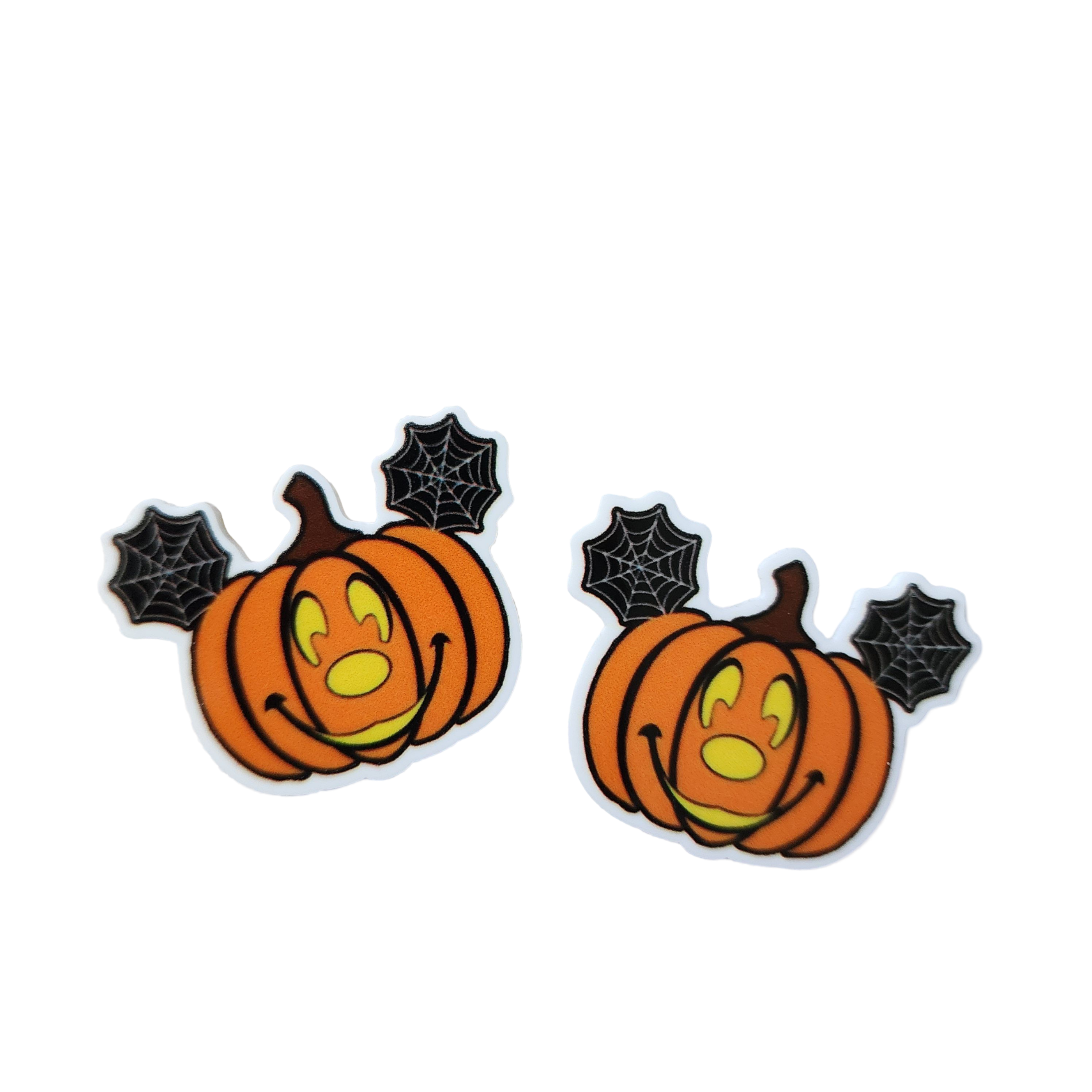 2pc Halloween Mouse Pumpkin Planar Resin