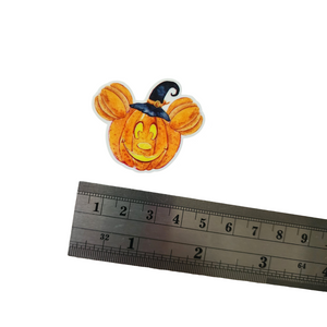 2pc Halloween Mouse Pumpkin Planar Resin