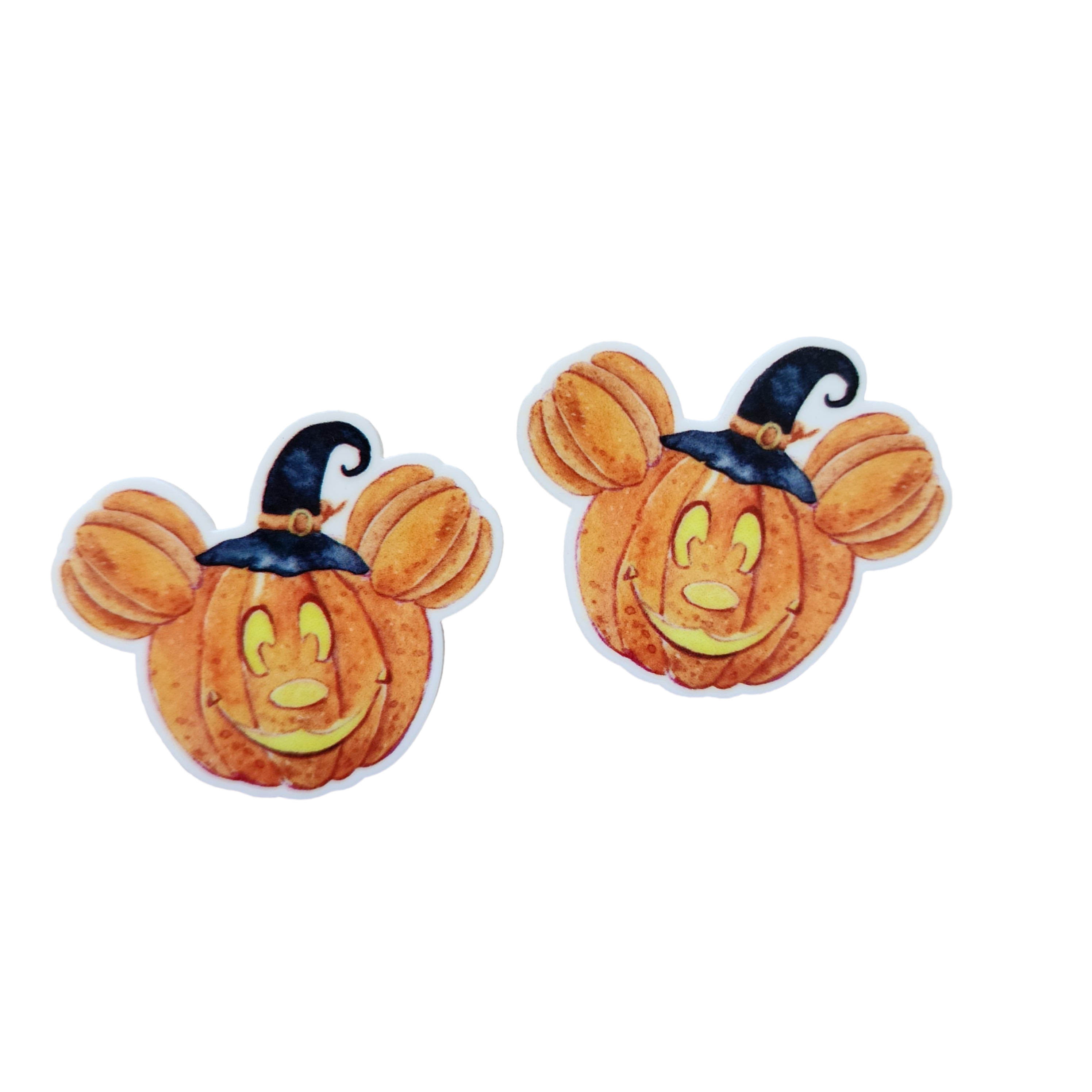 2pc Halloween Mouse Pumpkin Planar Resin