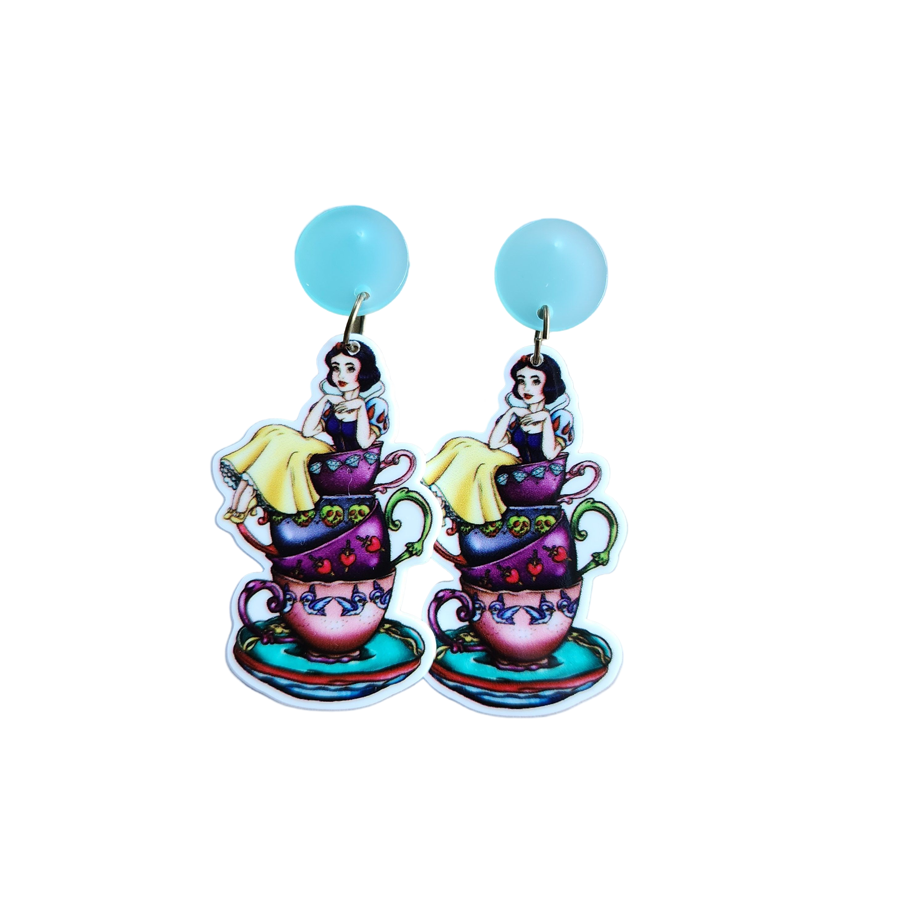 Snow White Tea Time Drop Earrings