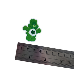 2pc Green Lucky Bear Planar Resin