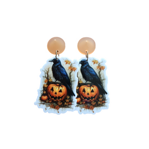 Vintage Crow Drop Earrings