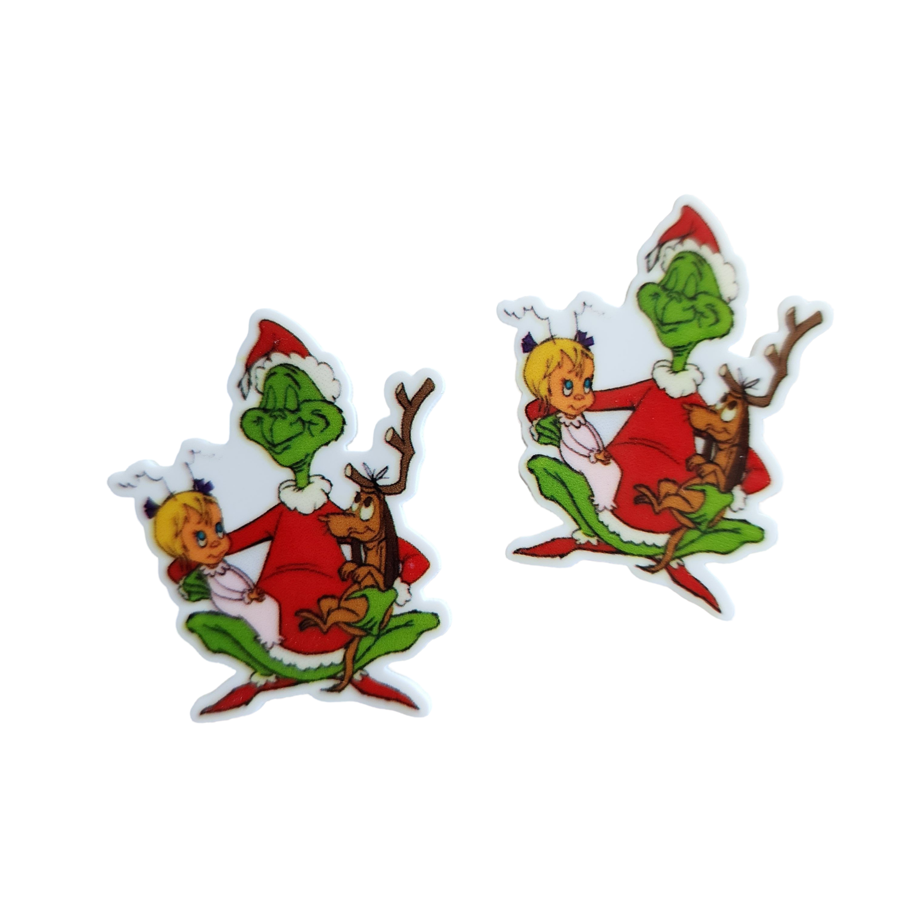 2pc Green Christmas Gang Planar Resin