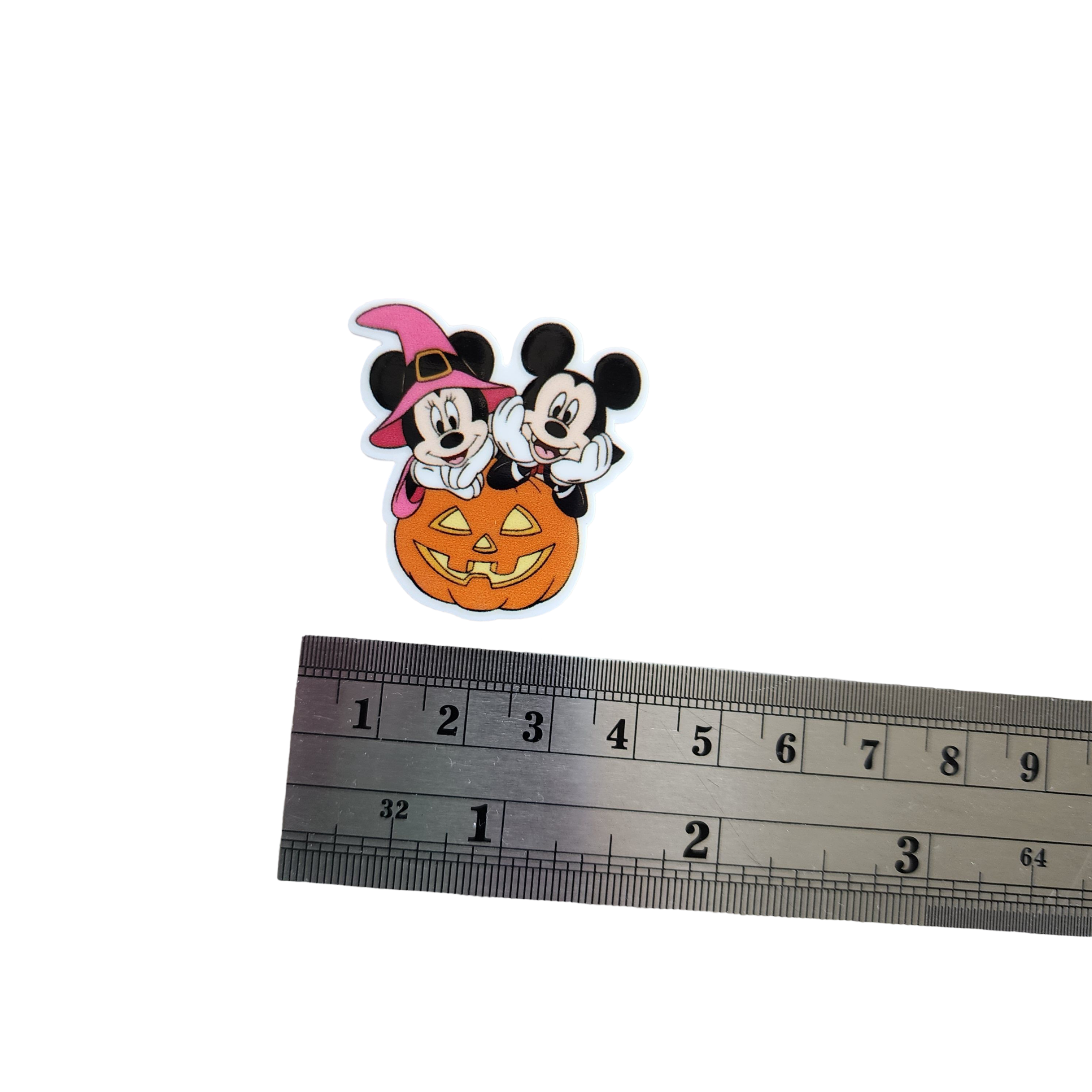 2pc Halloween Mouse Pumpkin Planar Resin