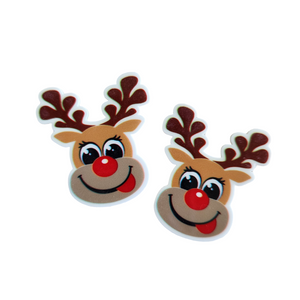 2pc Reindeer Head Planar Resin