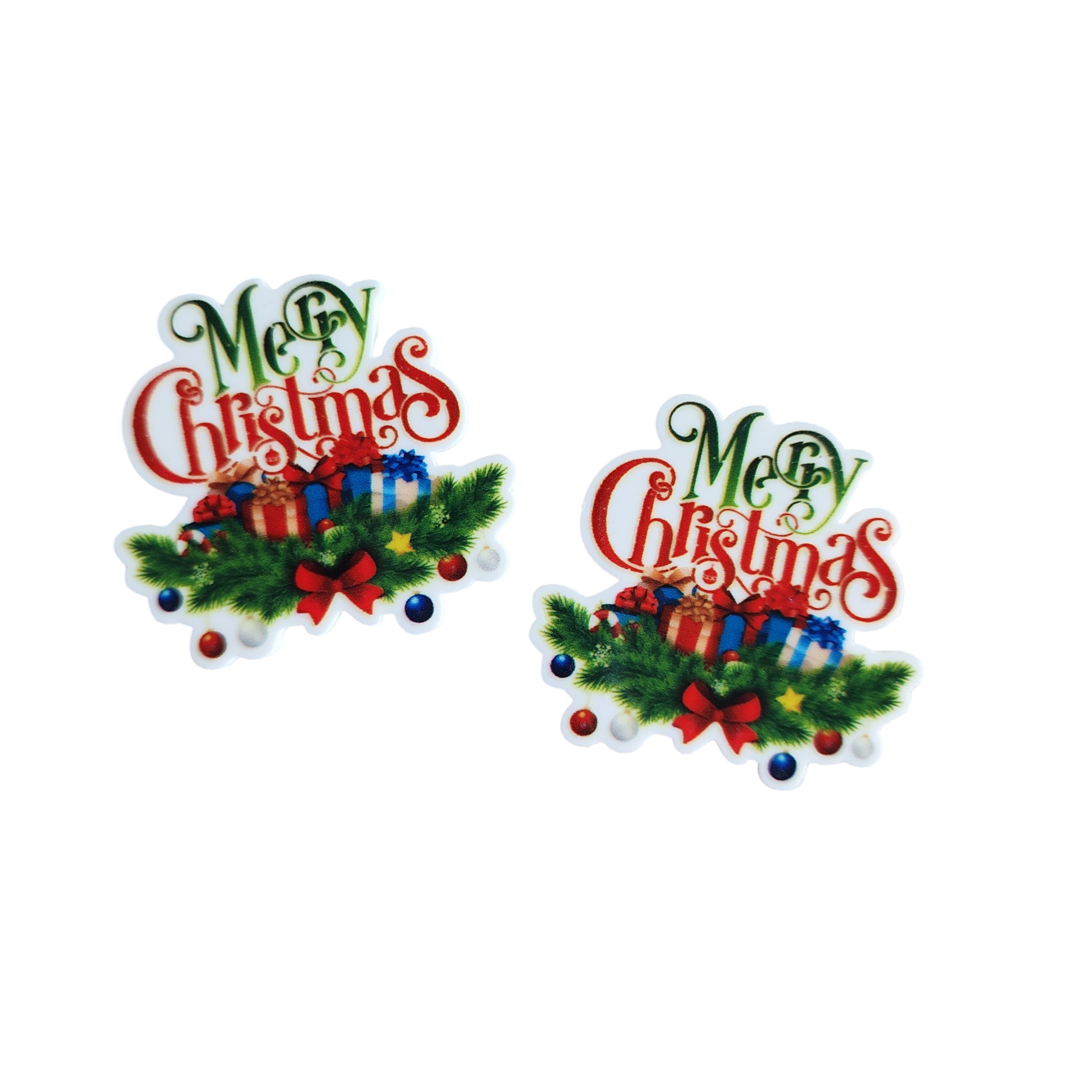 2pc Merry Christmas Planar Resin