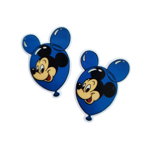 2pc Blue Mouse Balloon Planar Resin