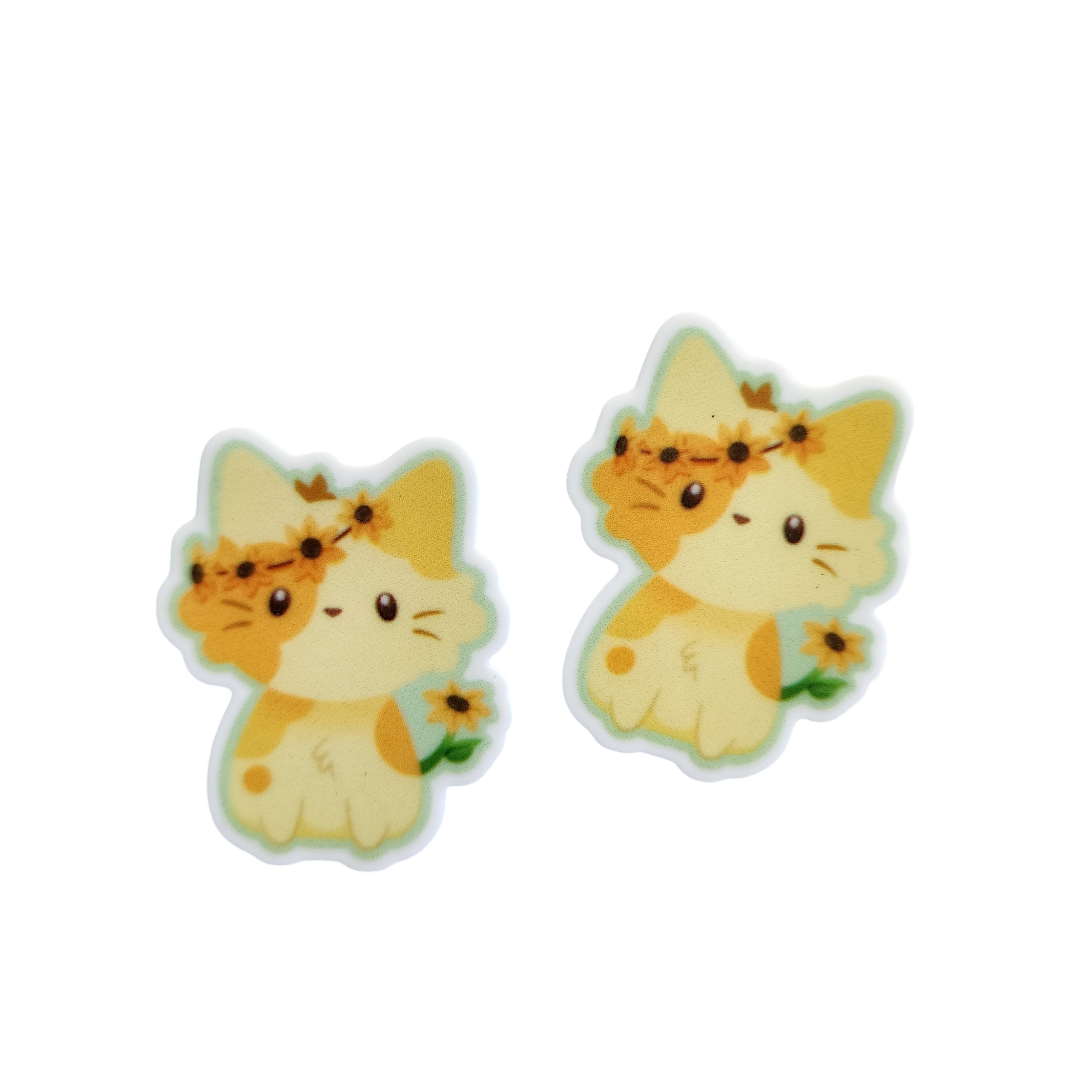 2pc Sunflower Kitty Planar Resin