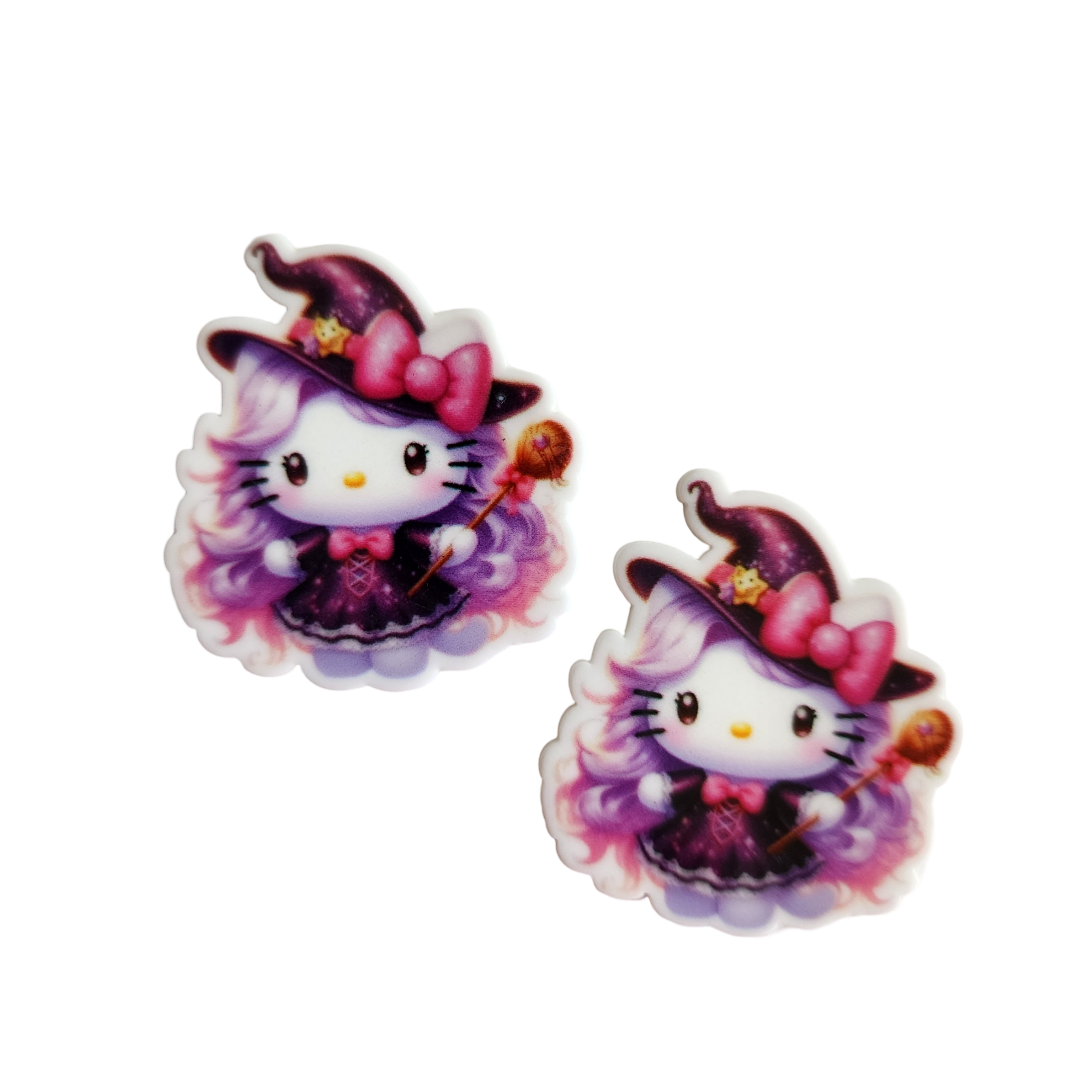 2pc Kawaii Witch Kitty Planar Resin