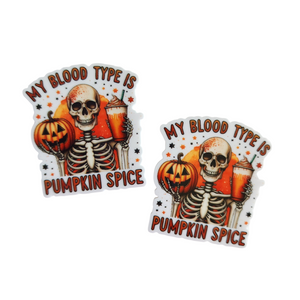 2pc Blood Type Skeleton Planar Resin