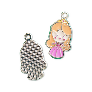 Enamel Sleeping Princess Metal Charm