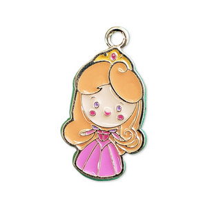 Enamel Sleeping Princess Metal Charm