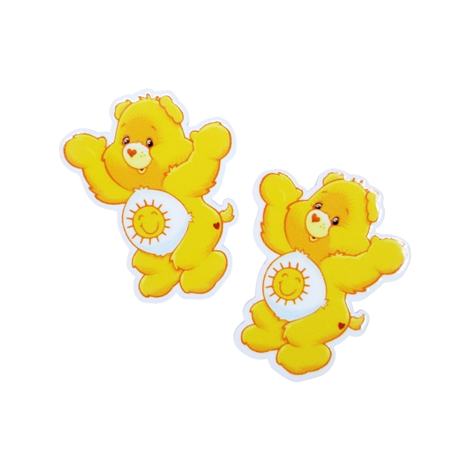 2pc Yellow Sunshine Bear Planar Resin