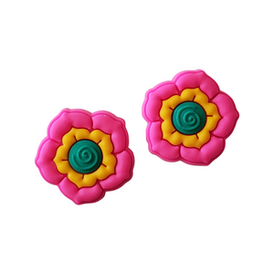 2pc Pink Spring Flowers Soft PVC Resin