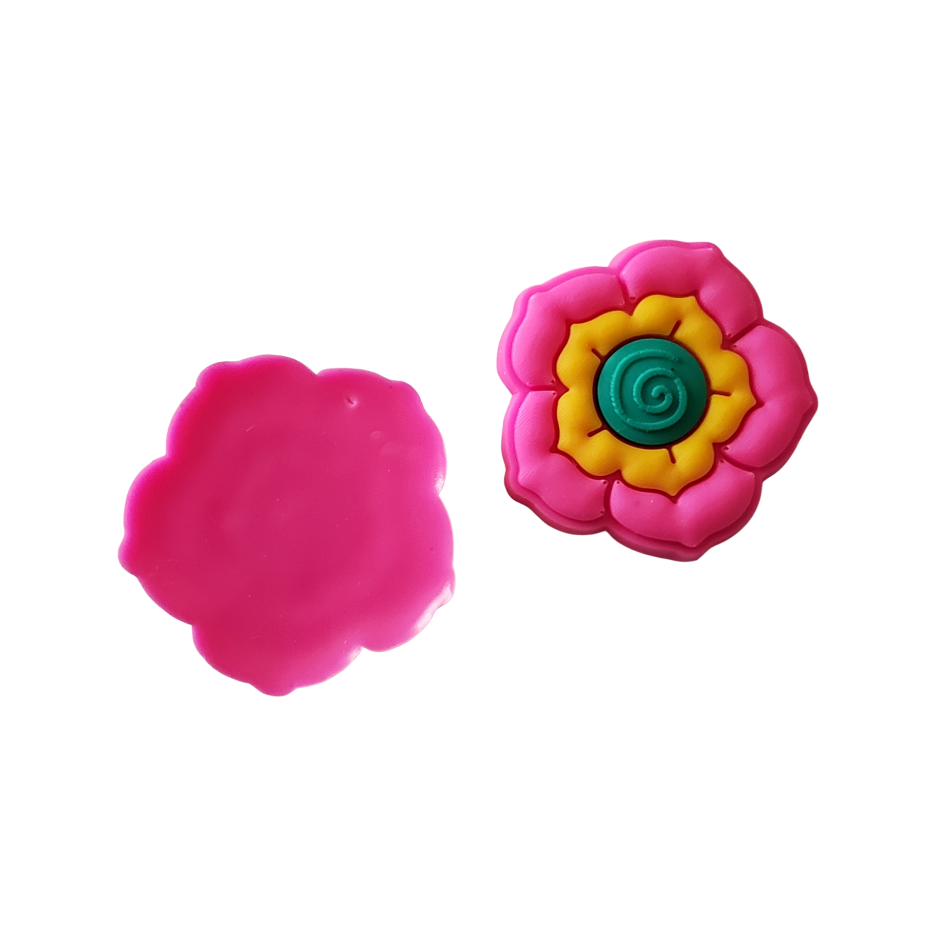 2pc Pink Spring Flowers Soft PVC Resin