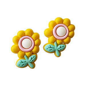 2pc Yellow Flowers Soft PVC Resin