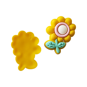 2pc Yellow Flowers Soft PVC Resin