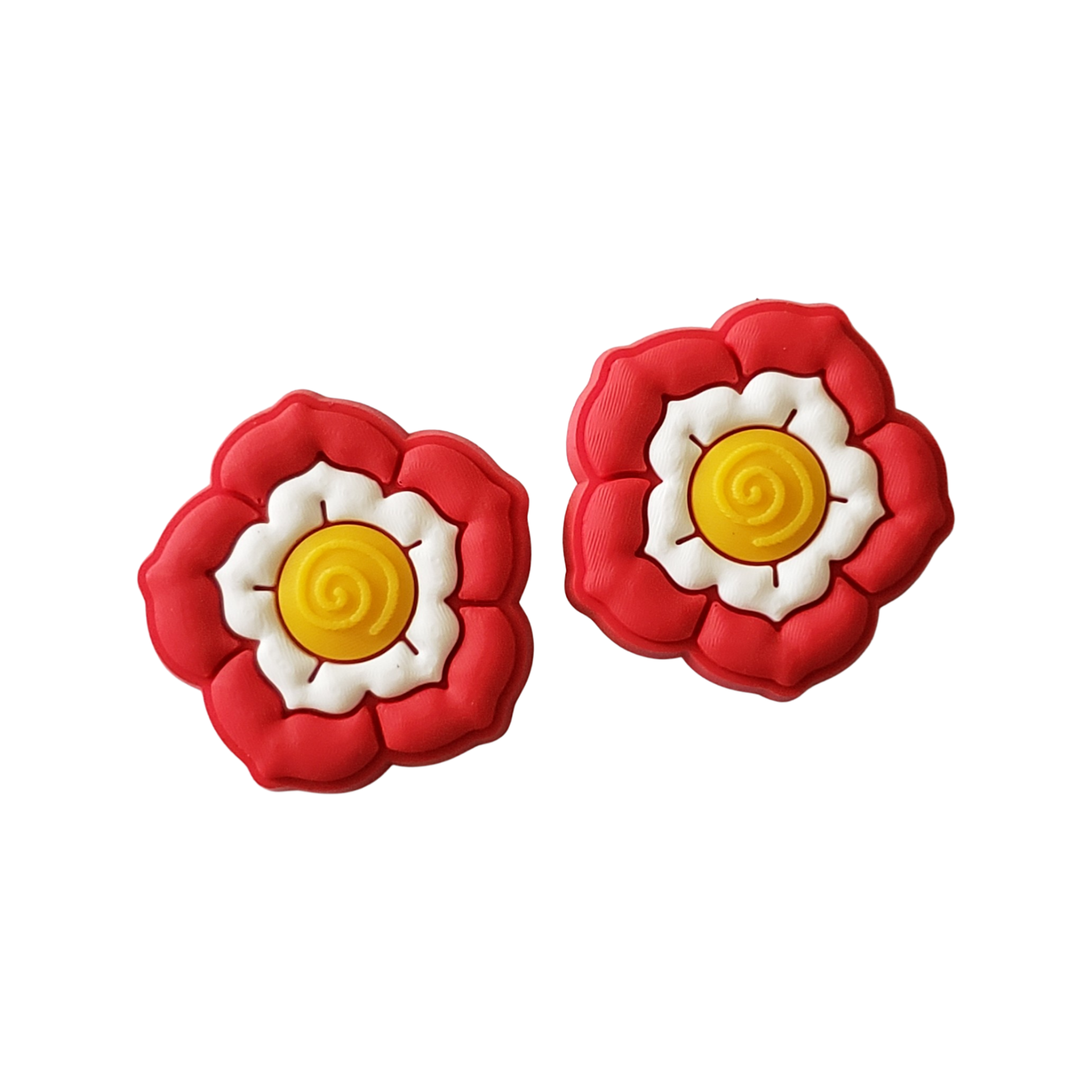 2pc Red Spring Flowers Soft PVC Resin