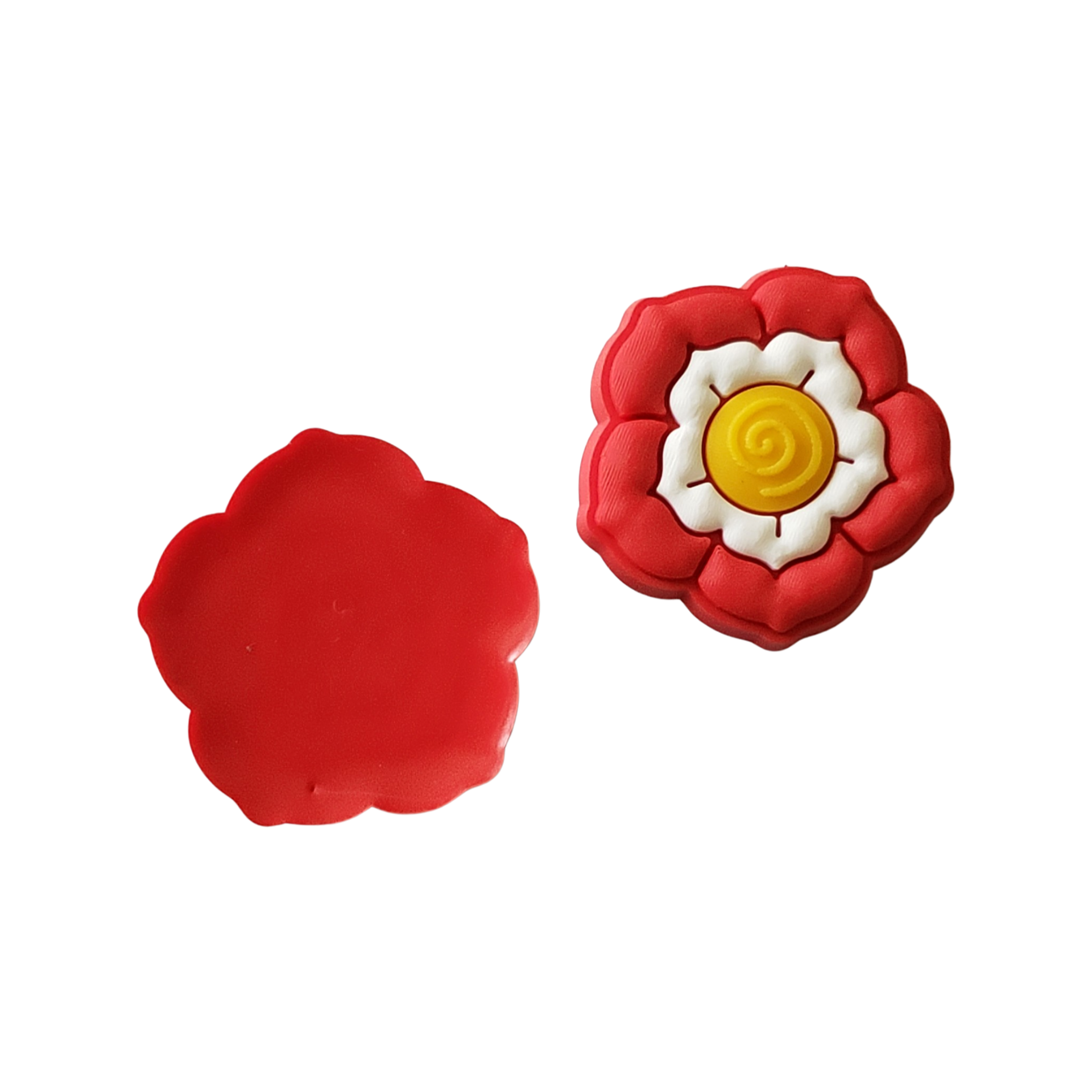 2pc Red Spring Flowers Soft PVC Resin