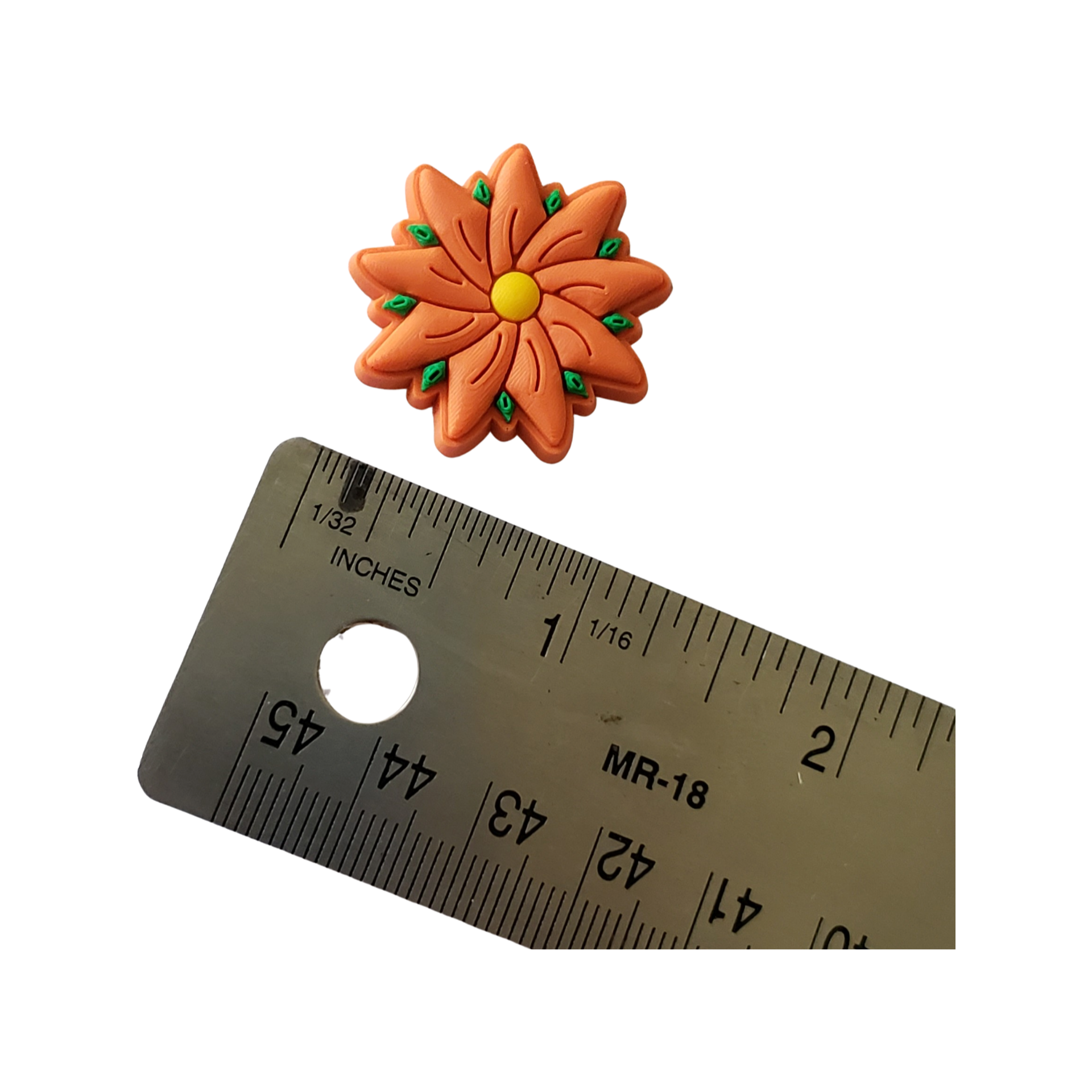 2pc Orange Spring Flower Soft PVC Resin