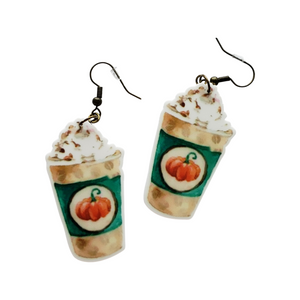 Pumpkin Spice Latte Drop Earrings