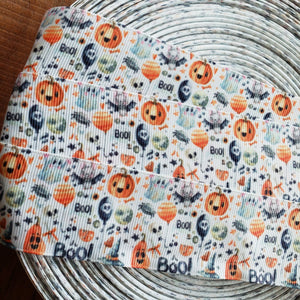 1.5" Halloween Ghost Printed Grosgrain Ribbon