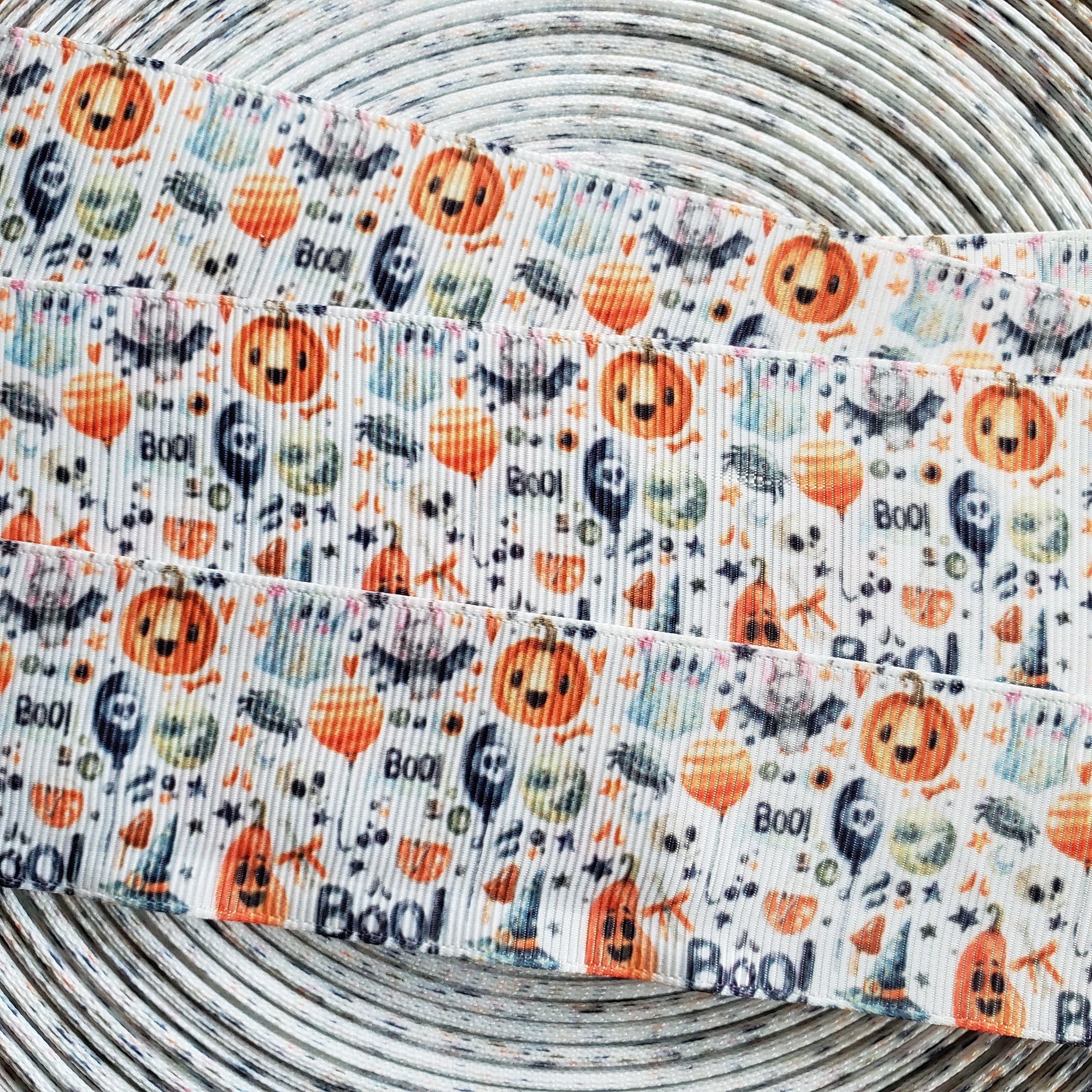 1.5" Halloween Ghost Printed Grosgrain Ribbon