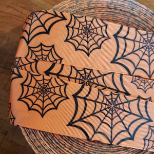 1.5" Spider Web Halloween Printed Ribbon