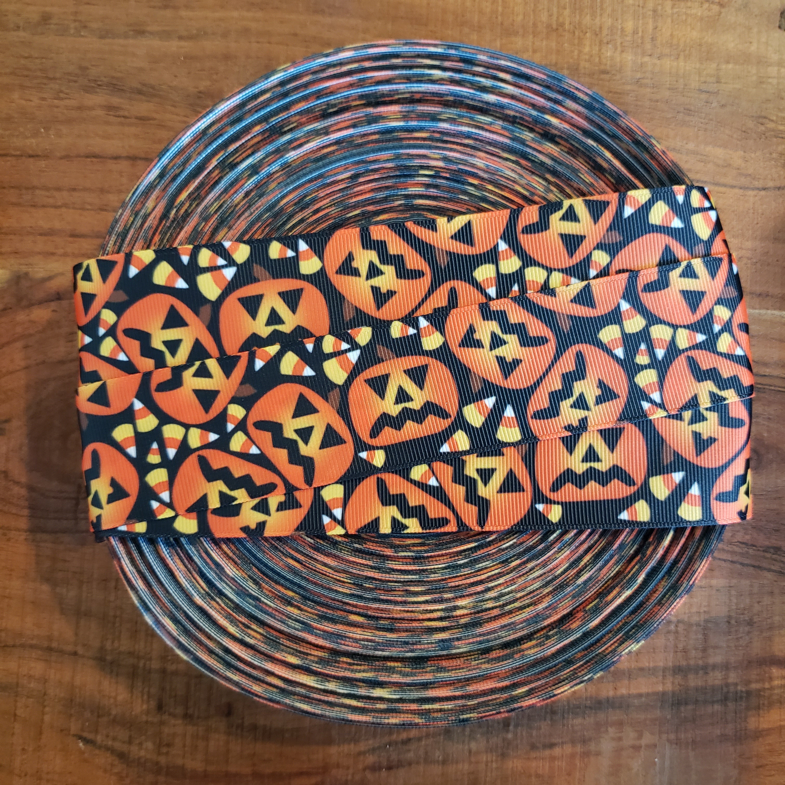 1.5" Halloween Pumpkin Printed Grosgrain Ribbon