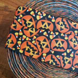 1.5" Halloween Pumpkin Printed Grosgrain Ribbon