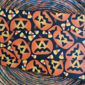 1.5" Halloween Pumpkin Printed Grosgrain Ribbon