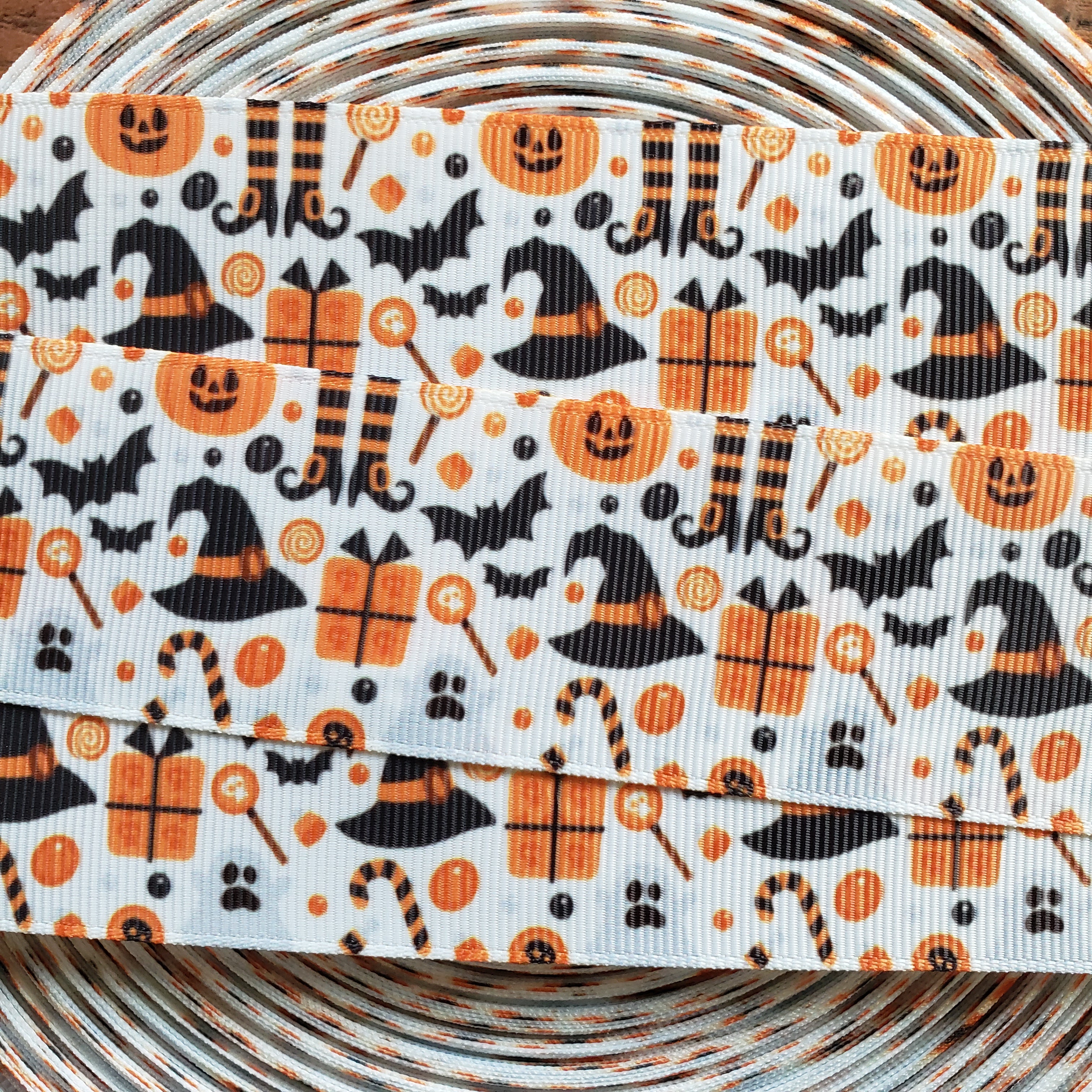 1.5" Witchy Halloween Printed Grosgrain Ribbon