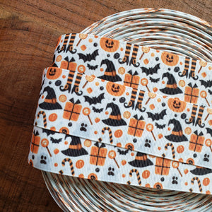 1.5" Witchy Halloween Printed Grosgrain Ribbon