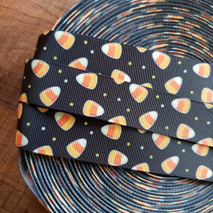 7/8" Candy Corn Printed Grosgrain Ribbon