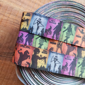 1" Halloween Horror Movie Printed Grosgrain Ribbon