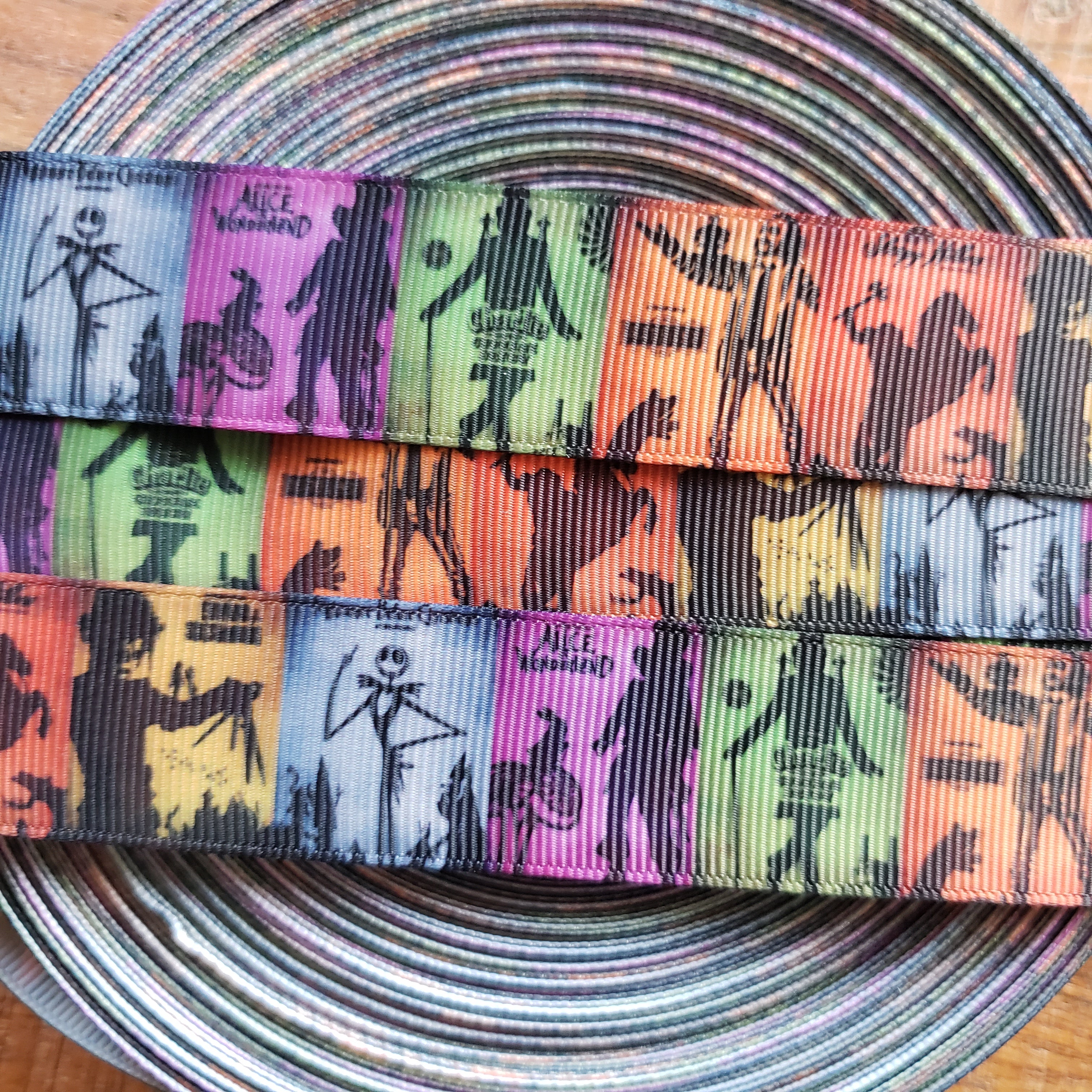 1" Halloween Horror Movie Printed Grosgrain Ribbon