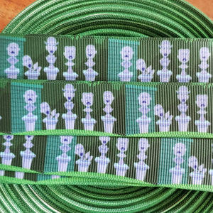 7/8" Haunted Mansion Singing Heads Printed Grosgrain Ribbon