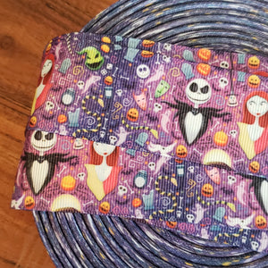 1.5" Jack and Sally Printed Grosgrain Ribbon