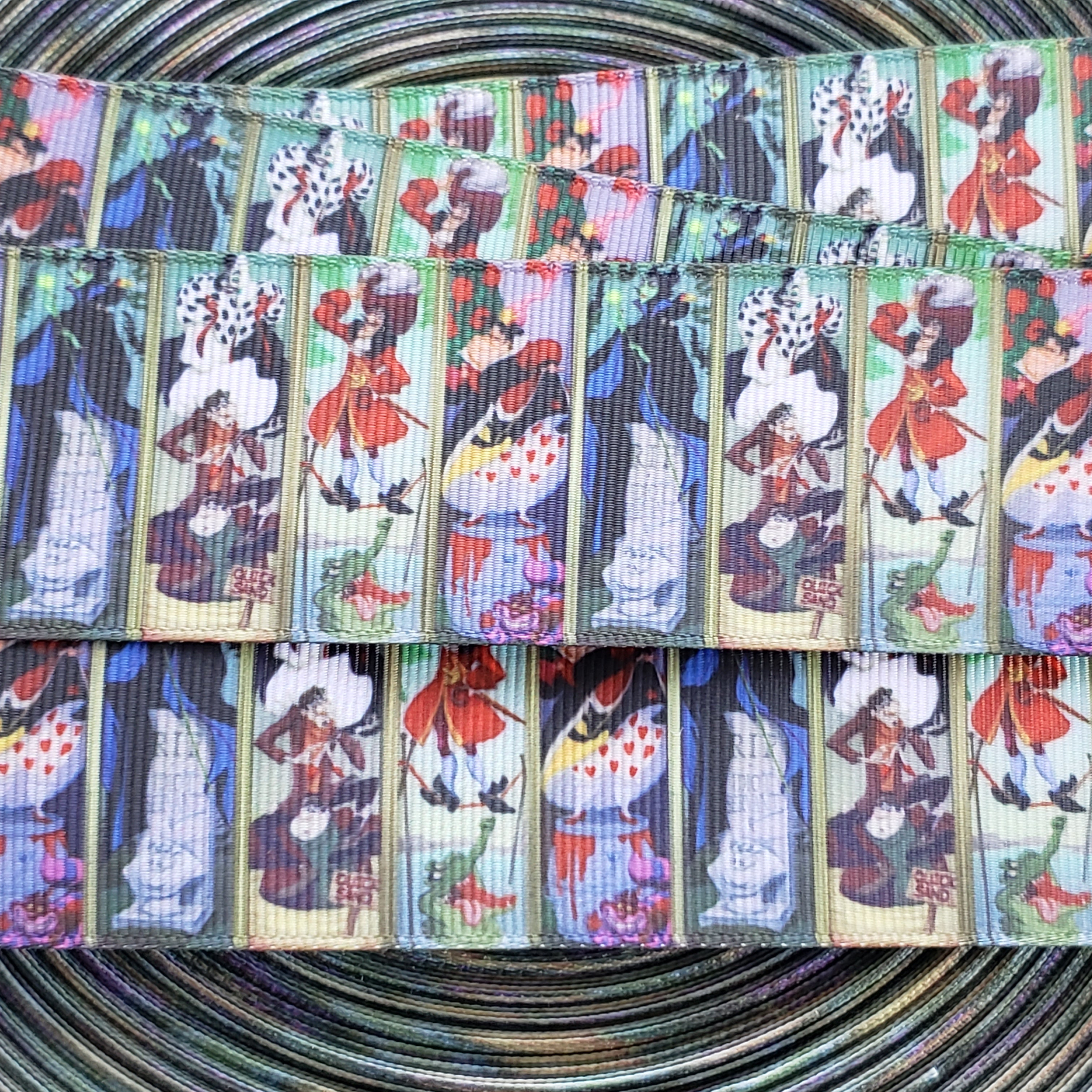 1.5" Haunted Mansion Villain's Printed Grosgrain Ribbon