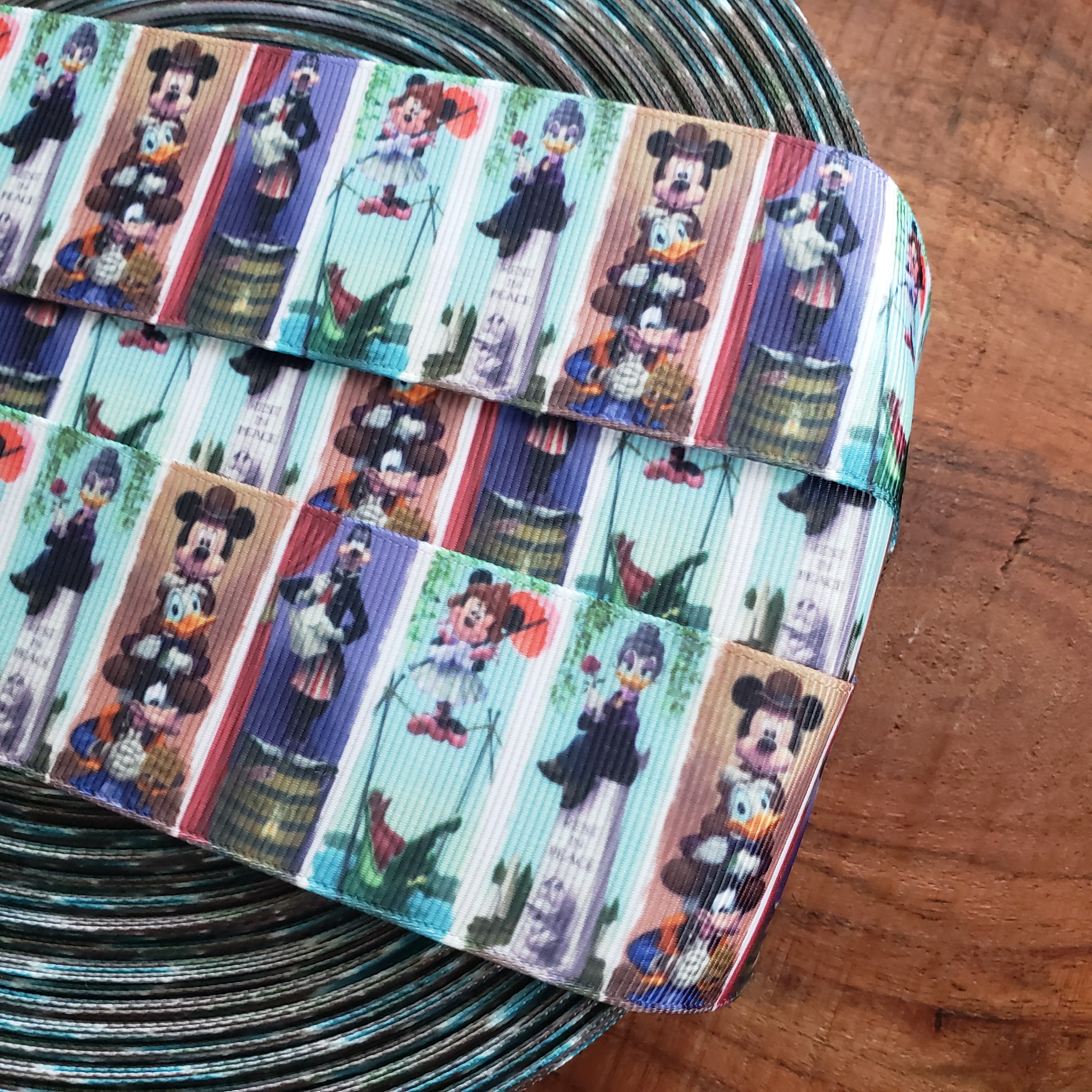 1.5" Haunted Mansion Mouse Printed Ribbon