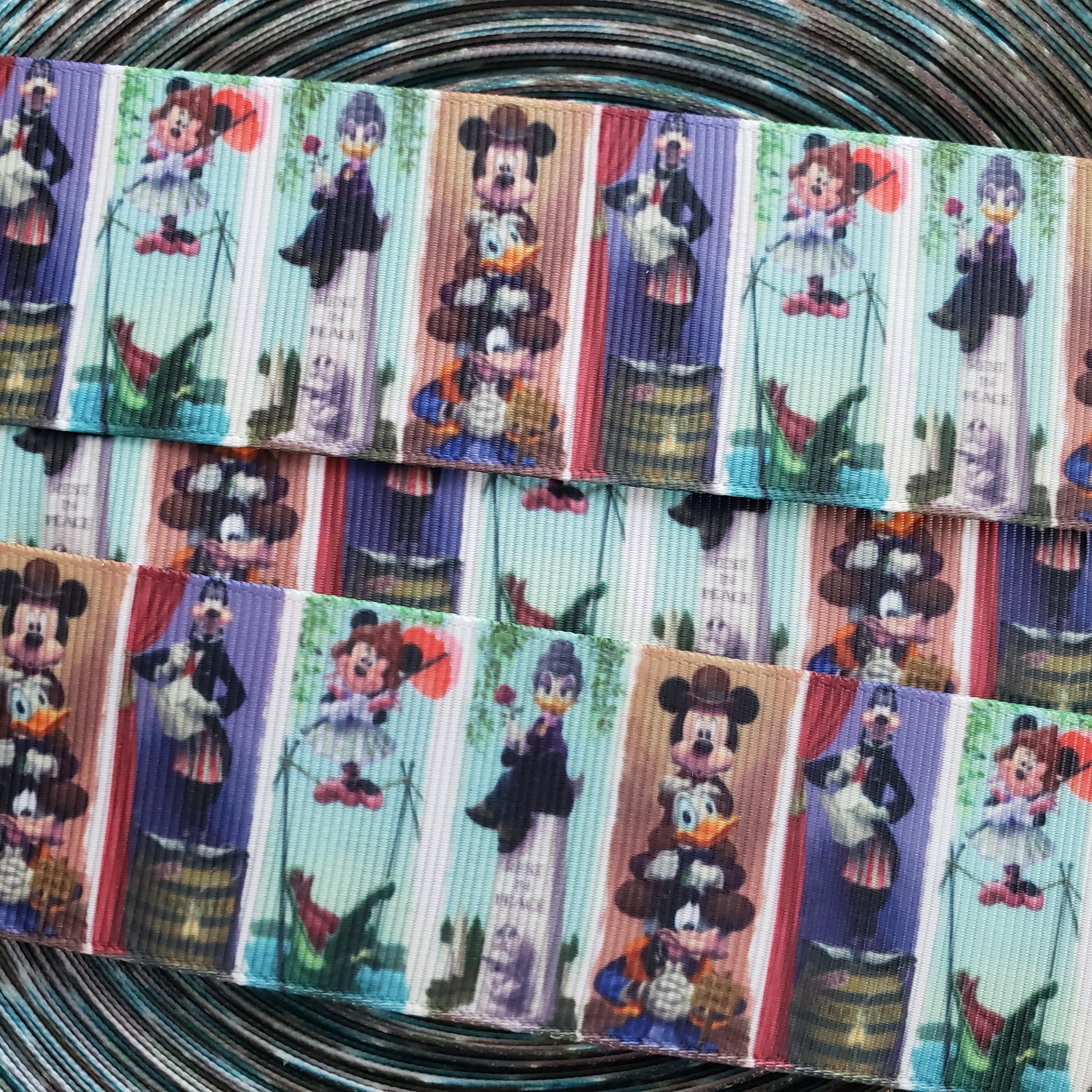 1.5" Haunted Mansion Mouse Printed Ribbon