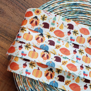 1" Thanksgiving Printed Satin Ribbon