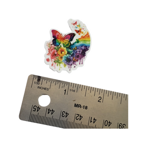 2pc Rainbow Butterfly Planar Resin