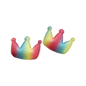 2pc Rainbow Crown Padded Hair Applique