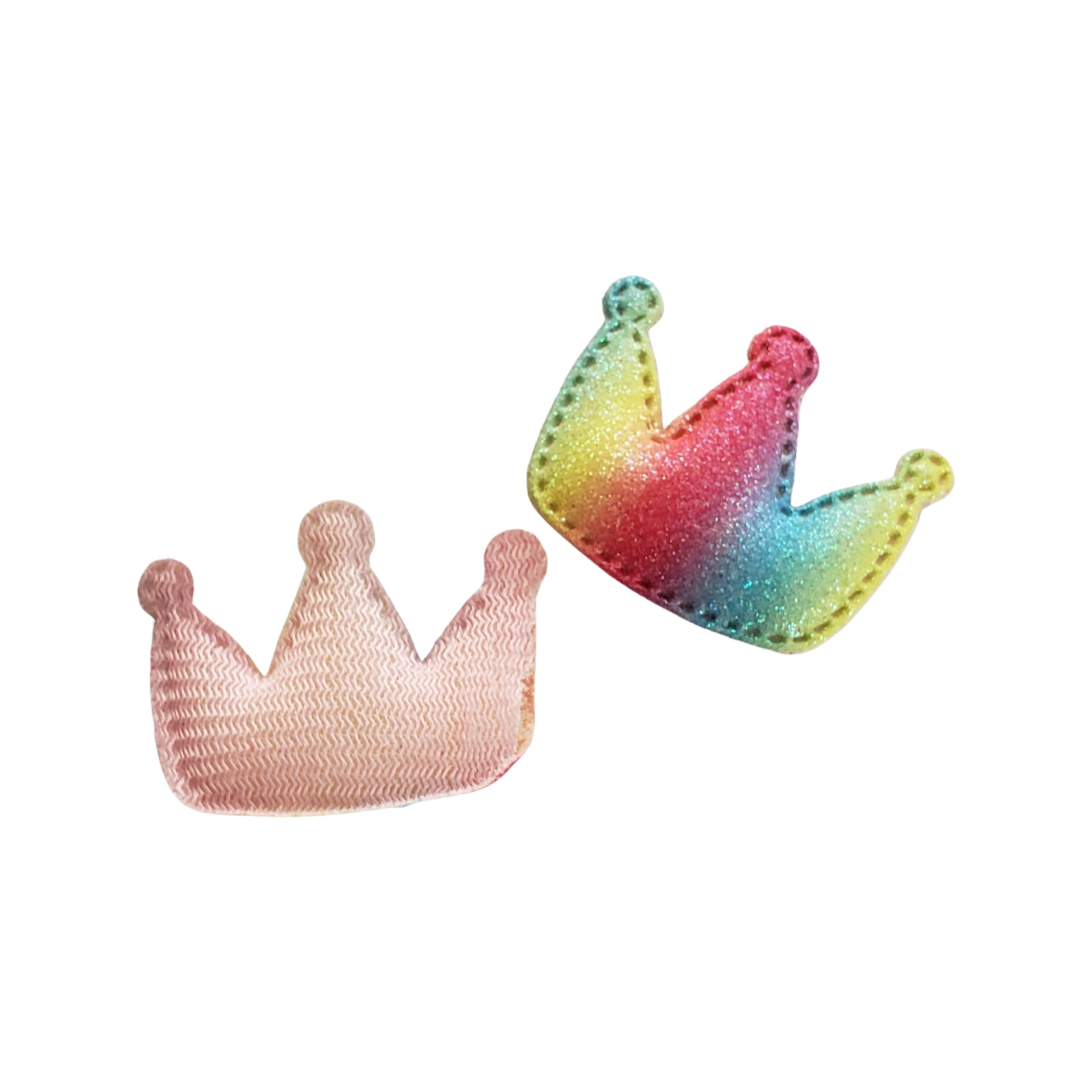 2pc Rainbow Crown Padded Hair Applique