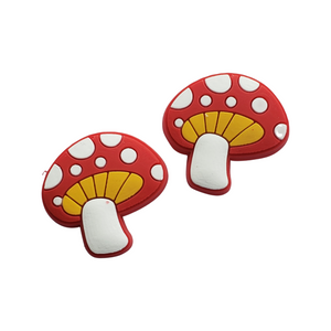 2pc Red Mushroom Soft PVC Resin